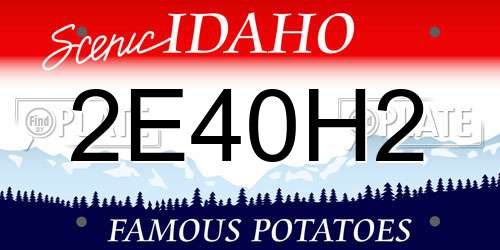 2E40H2 Idaho License Plate
