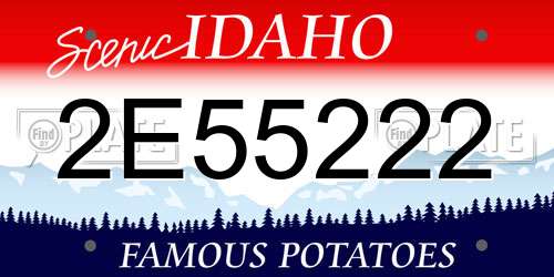 2E55222 Idaho License Plate