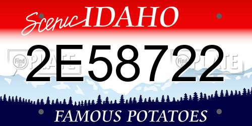 2E58722 Idaho License Plate