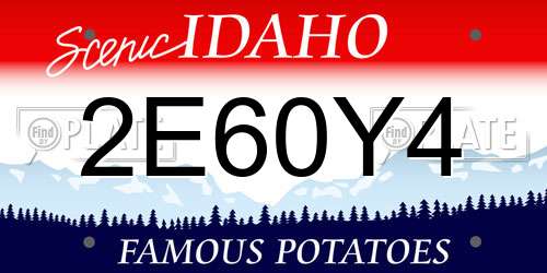 2E60Y4 Idaho License Plate