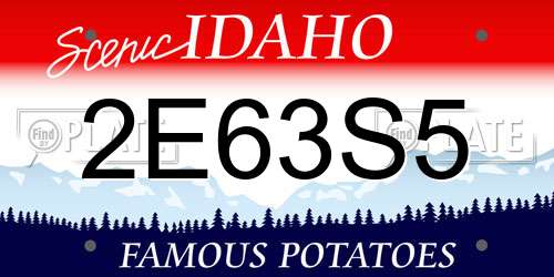 2E63S5 Idaho License Plate