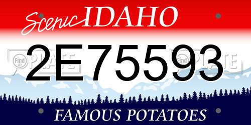 2E75593 Idaho License Plate