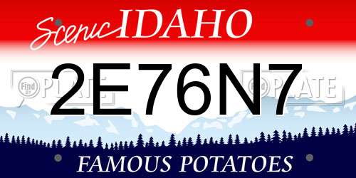 2E76N7 Idaho License Plate