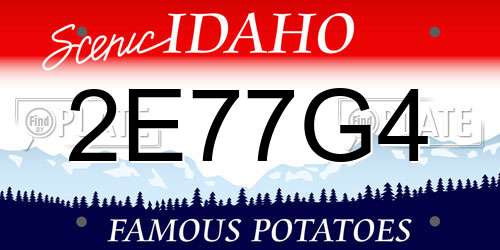 2E77G4 Idaho License Plate