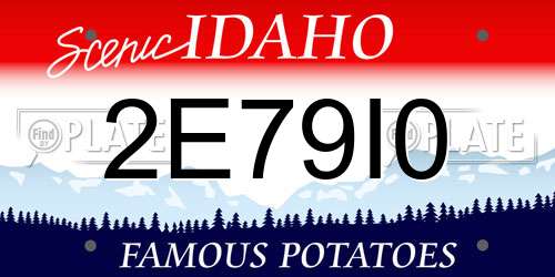 2E79I0 Idaho License Plate
