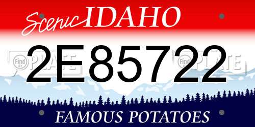 2E85722 Idaho License Plate
