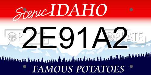 2E91A2 Idaho License Plate