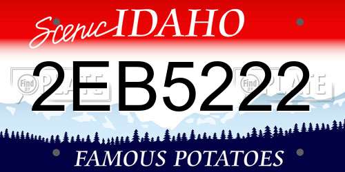 2EB5222 Idaho License Plate