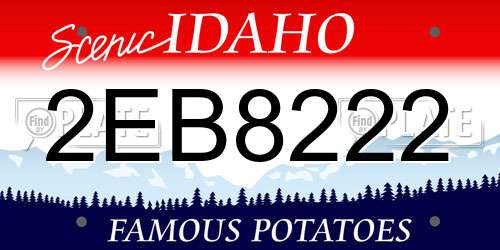2EB8222 Idaho License Plate