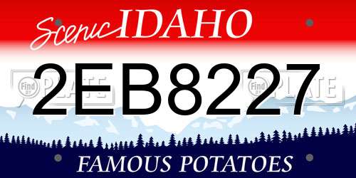 2EB8227 Idaho License Plate