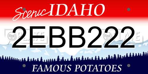2EBB222 Idaho License Plate