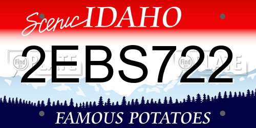2EBS722 Idaho License Plate