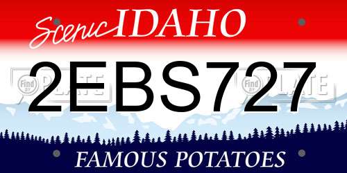 2EBS727 Idaho License Plate