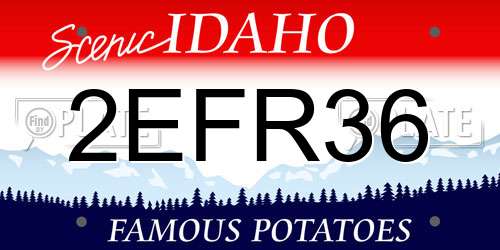 2EFR36 Idaho License Plate