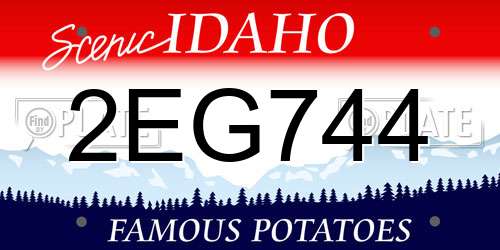 2EG744 Idaho License Plate