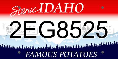2EG8525 Idaho License Plate