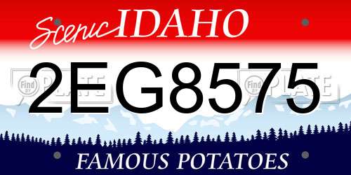 2EG8575 Idaho License Plate