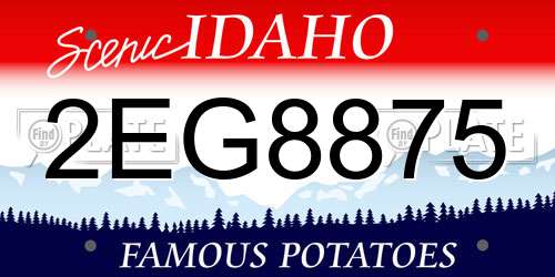 2EG8875 Idaho License Plate