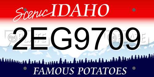 2EG9709 Idaho License Plate