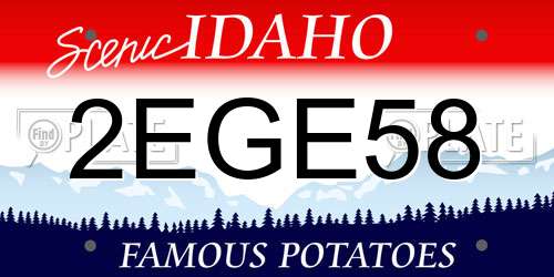 2EGE58 Idaho License Plate