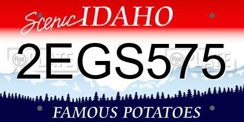 2EGS575 Idaho License Plate