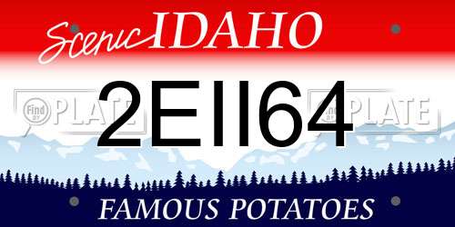 2EII64 Idaho License Plate