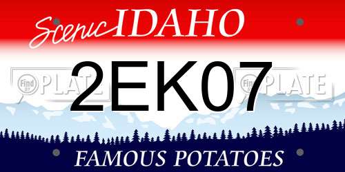 2EK07 Idaho License Plate