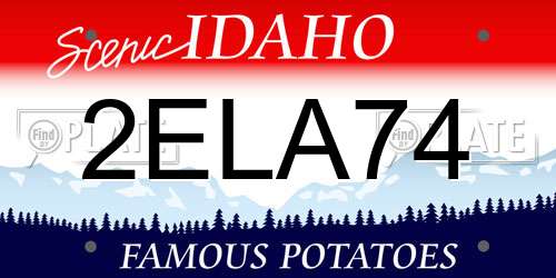 2ELA74 Idaho License Plate