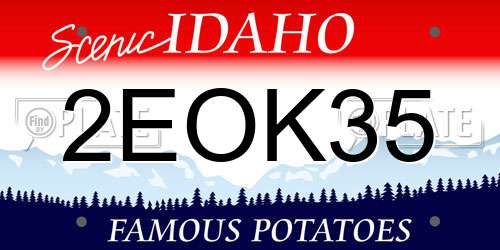 2EOK35 Idaho License Plate