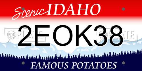 2EOK38 Idaho License Plate