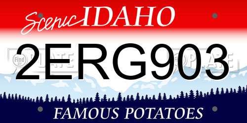 2ERG903 Idaho License Plate