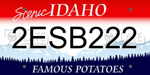 2ESB222 Idaho License Plate
