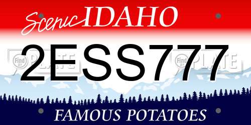 2ESS777 Idaho License Plate