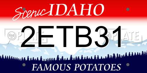 2ETB31 Idaho License Plate