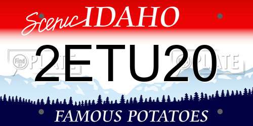 2ETU20 Idaho License Plate