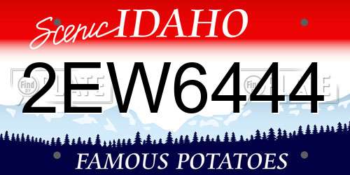 2EW6444 Idaho License Plate