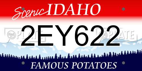 2EY622 Idaho License Plate