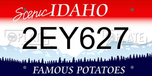 2EY627 Idaho License Plate