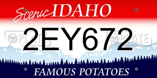 2EY672 Idaho License Plate