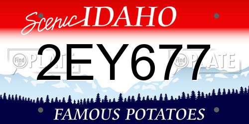 2EY677 Idaho License Plate