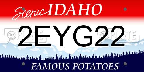 2EYG22 Idaho License Plate