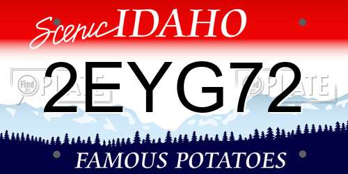 2EYG72 Idaho License Plate