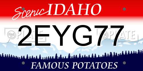2EYG77 Idaho License Plate