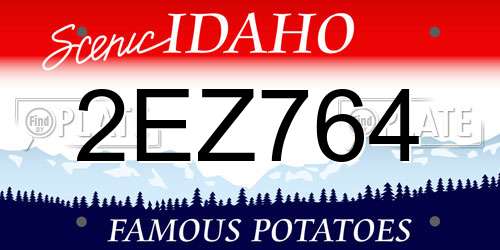 2EZ764 Idaho License Plate