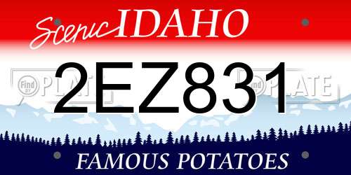 2EZ831 Idaho License Plate