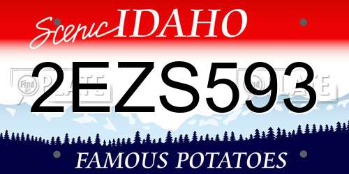 2EZS593 Idaho License Plate