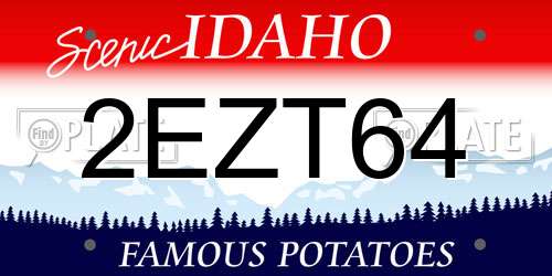 2EZT64 Idaho License Plate