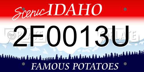 2F0013U Idaho License Plate