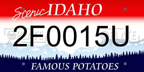 2F0015U Idaho License Plate