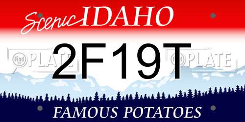 2F19T Idaho License Plate